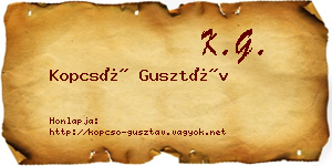 Kopcsó Gusztáv névjegykártya