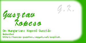 gusztav kopcso business card