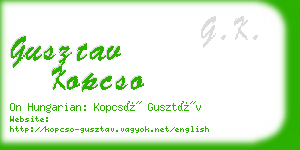 gusztav kopcso business card